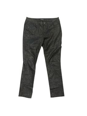 SUKO Jeans Snakeskin Coated Skinny Pants Sz 12 Black Shiny Stretch